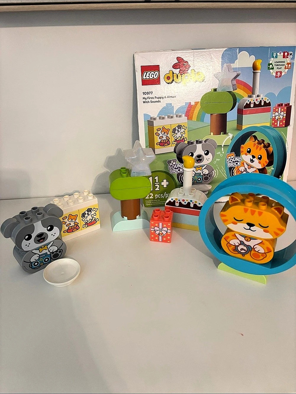 LEGO Duplo 10977 My First Puppy & Kitten with Pull-Along Wagon Building Set